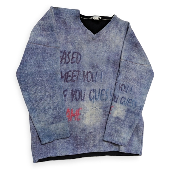 Printed Artworks 100% Cashmere Sweater The Rolling Stones Lyrics Artsy Funky - Picture 1 of 11